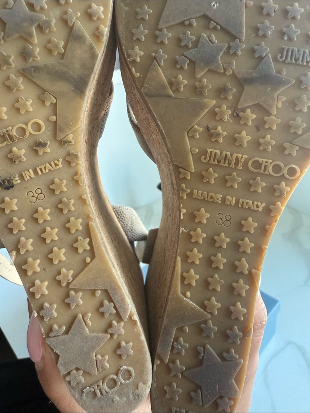 Jimmy Choo Papyrus Wedges strappy leather - Picture 12 of 12